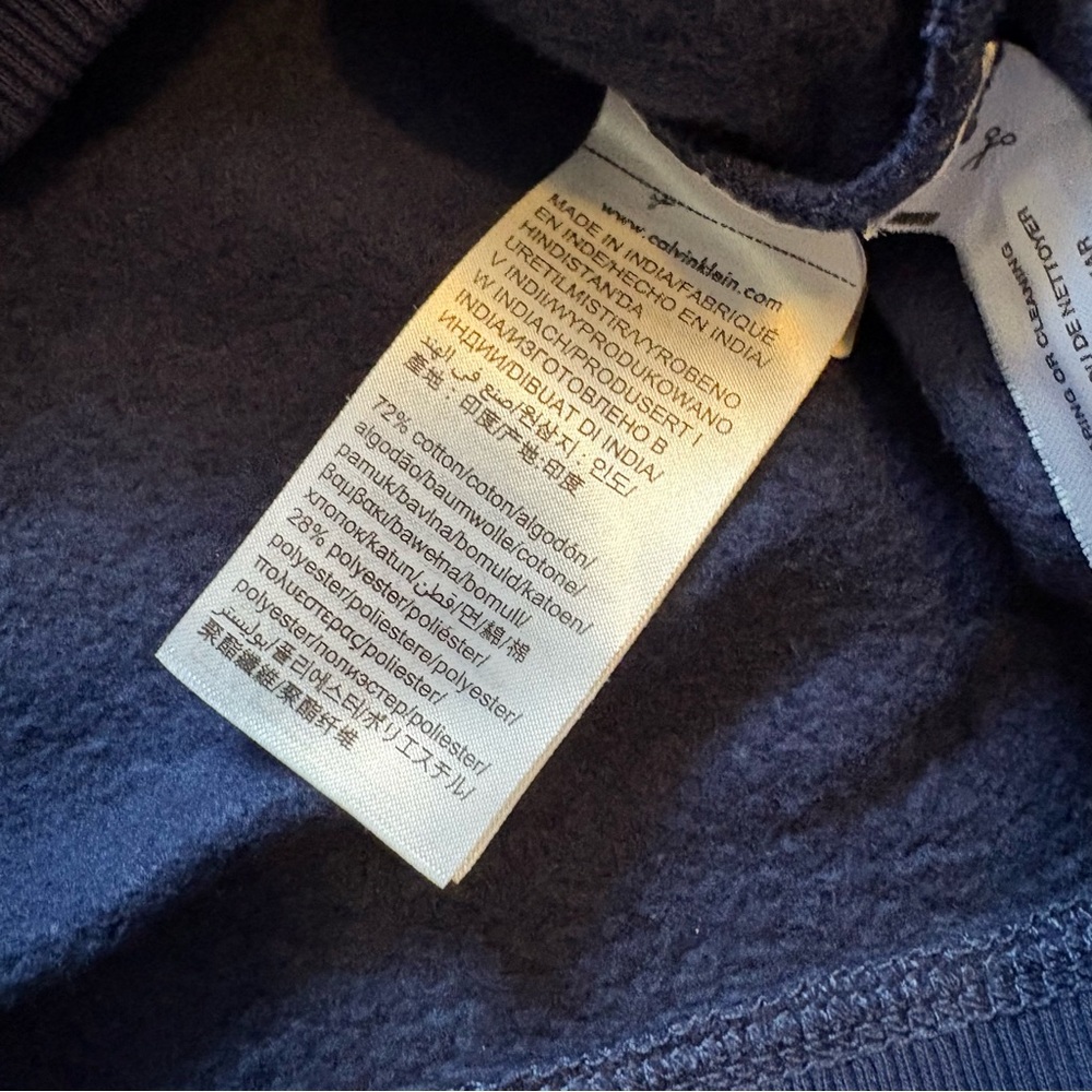 Calvin Klein Jeans Men's Navy Blue Pullover Logo Printed  Sweatshirt Size Small - Picture 6 of 9